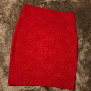 LuLaRoe Red Cassie Pencil Skirt, Size L